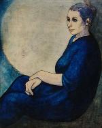 a woman dressed in blue a woman dressed in blue