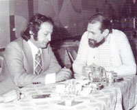 Louay Kyale with plastic artist Salah Al Din Mohammad in 1977